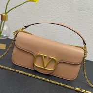 Valentino Large Loco Shoulder Bag In Calfskin Apricot