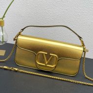 Valentino Large Loco Shoulder Bag In Calfskin Gold