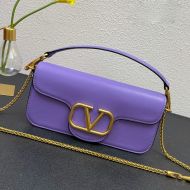 Valentino Large Loco Shoulder Bag In Calfskin Violet