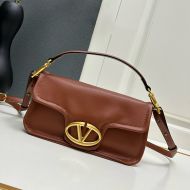 Valentino Large Loco 1960 Shoulder Bag In Nappa Leather Brown