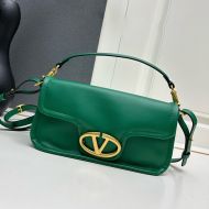 Valentino Large Loco 1960 Shoulder Bag In Nappa Leather Green