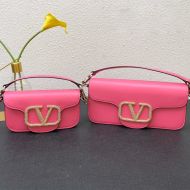 Valentino Loco Shoulder Bag with Jewel Logo In Calfskin Rose