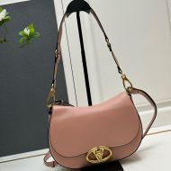 Valentino Medium Ohval Shoulder Bag In Nappa Leather Cherry
