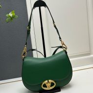 Valentino Medium Ohval Shoulder Bag In Nappa Leather Green