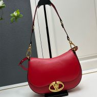 Valentino Medium Ohval Shoulder Bag In Nappa Leather Red