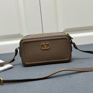 Valentino Mini Alltime Crossbody Bag In Grainy Calfskin Taupe