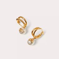 Valentino Mini VLogo Signature Pin Earrings In Metal With Swarovski Pearls Gold