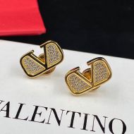 Valentino VLogo Signature Stud Earrings In Metal With Crystals Gold