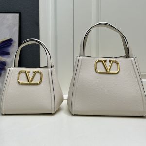 Valentino Alltime Handbag In Grainy Calfskin White