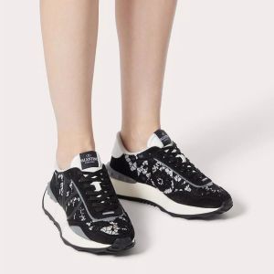 Valentino Lacerunner Sneakers with VLogo Unisex Lace and Mesh Black